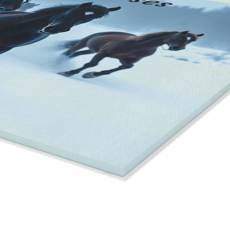 Thumbnail: Spirit Horses Custom Glass Cutting Board