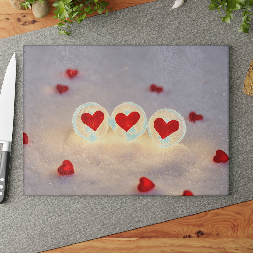 Valentine Glass Cutting Board