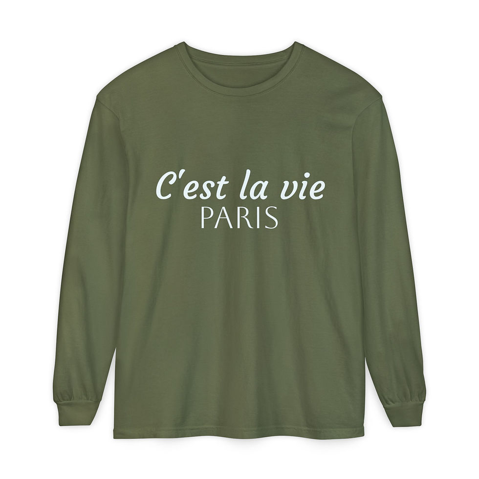 Thumbnail: C'est La Vie Paris Collection Unisex Long Sleeve T-Shirt More Colors Available!