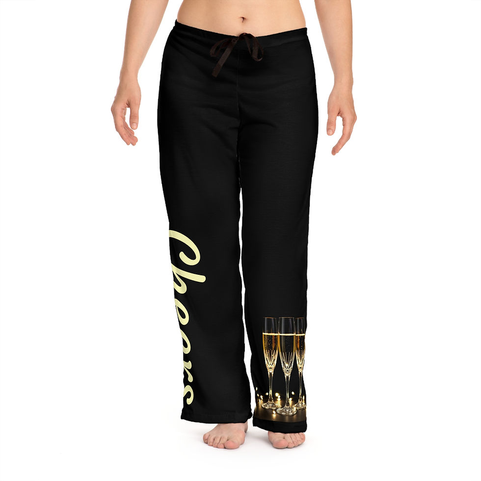 Thumbnail: Champagne, Cheers Collection Women's Pajama Pants (AOP)