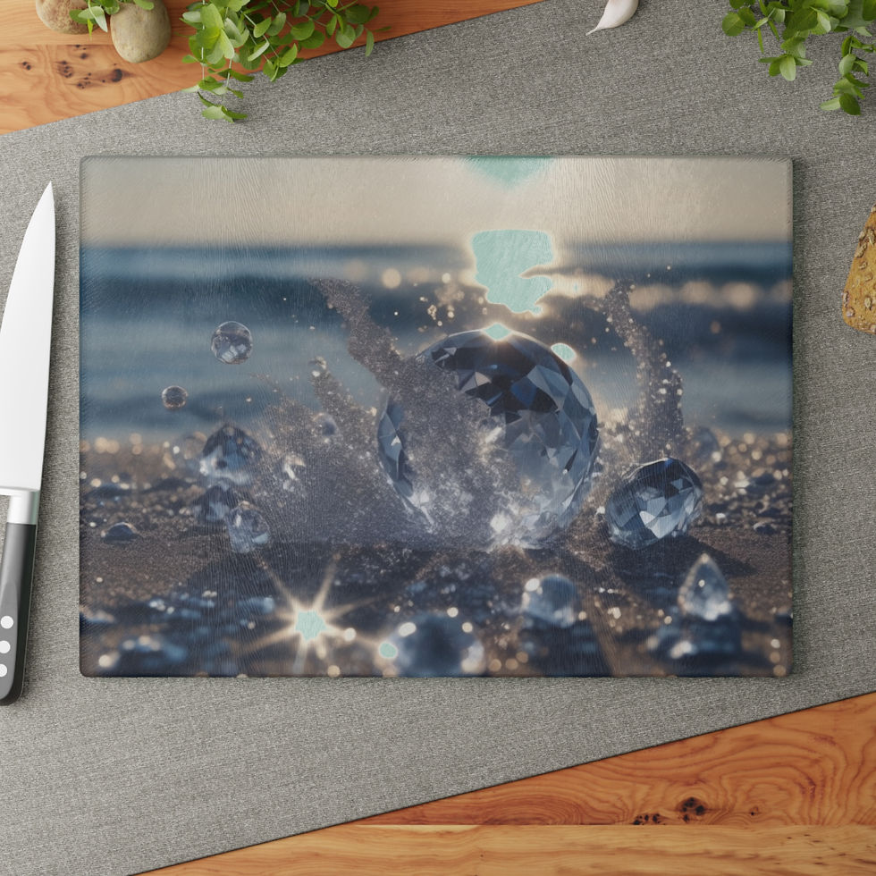  Crystal Beach Splash Glass Cutting Board