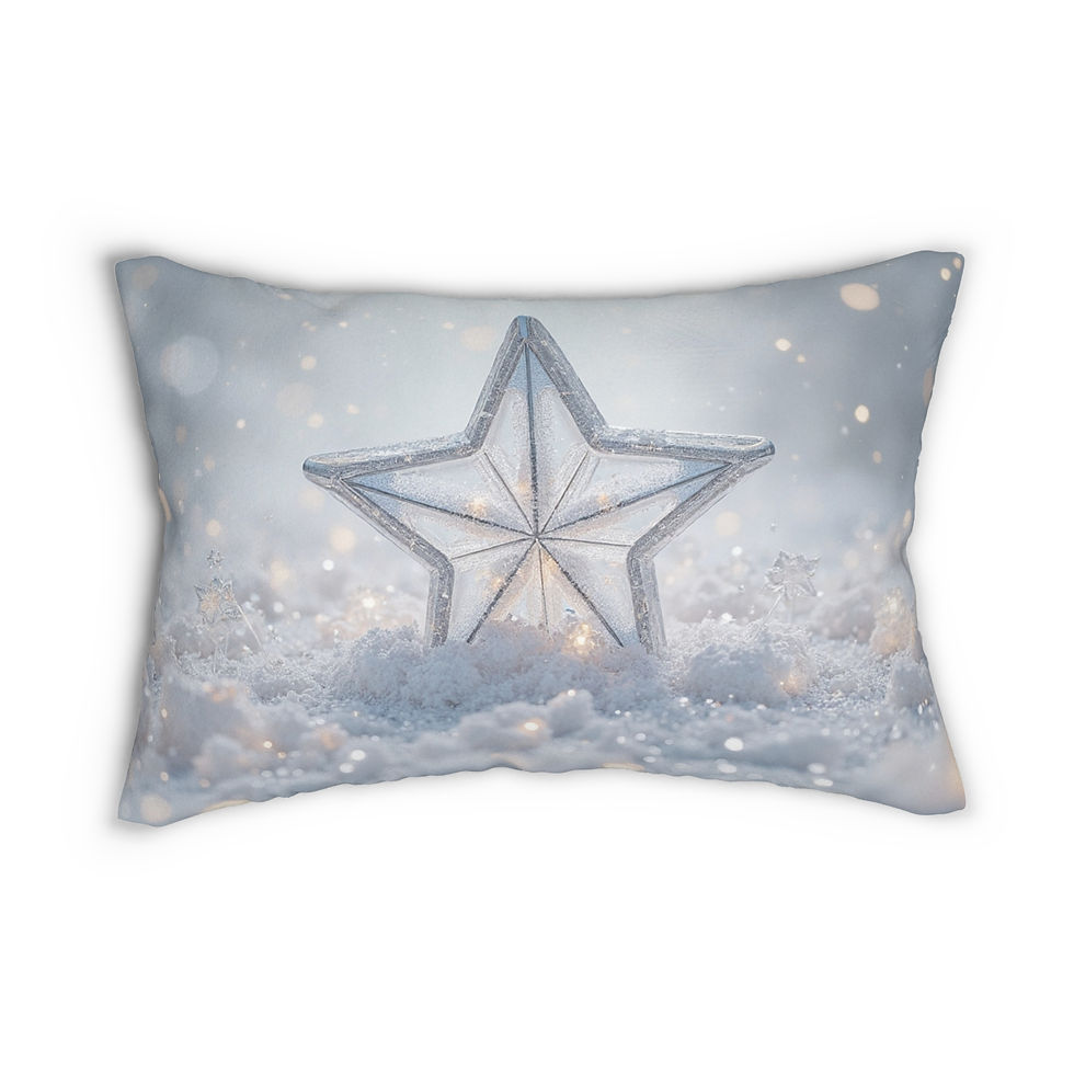 Thumbnail: Snowflake Collection Spun Polyester Lumbar Pillow