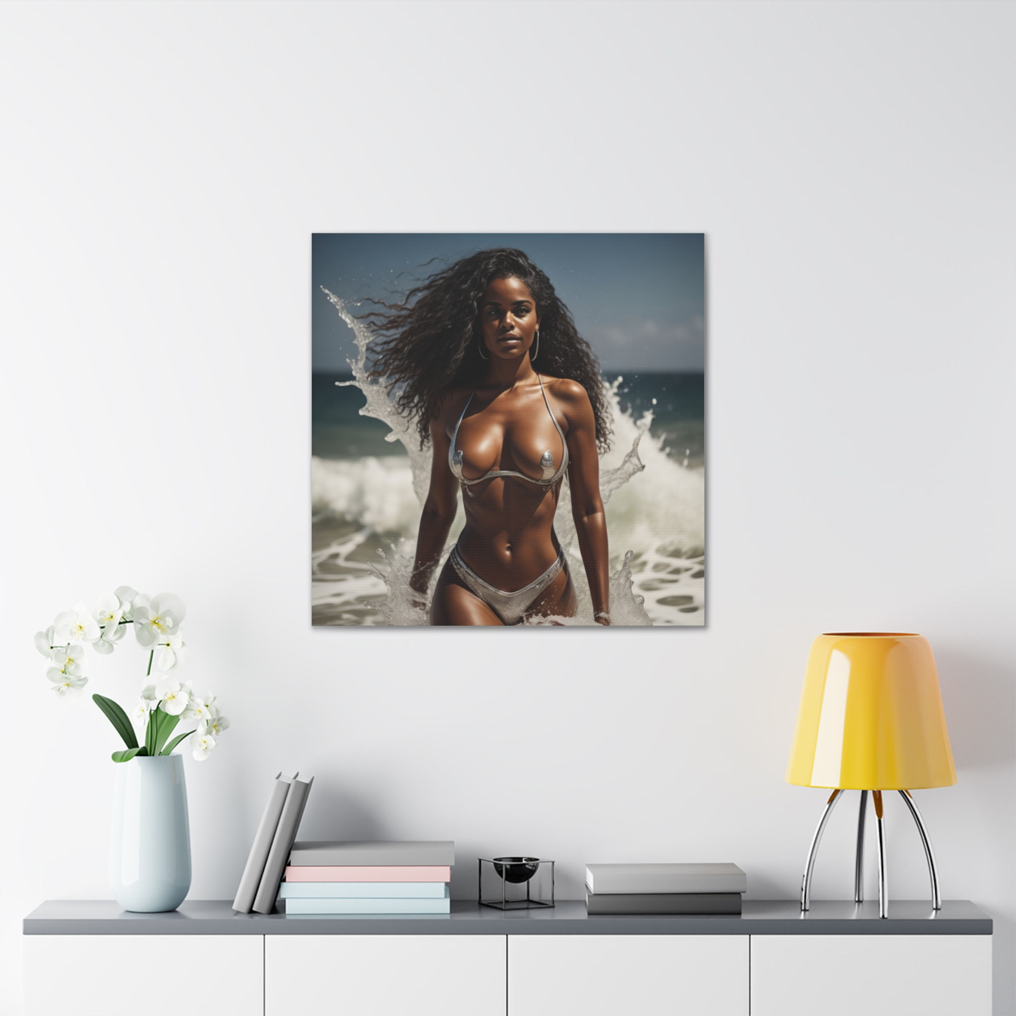 Ebony Enchantress - The Enchanted Sea Goddess Collection Canvas Gallery Wrap