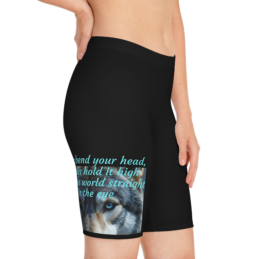 Wolf, Look the World Straight in the Eye - Bike Shorts (AOP)