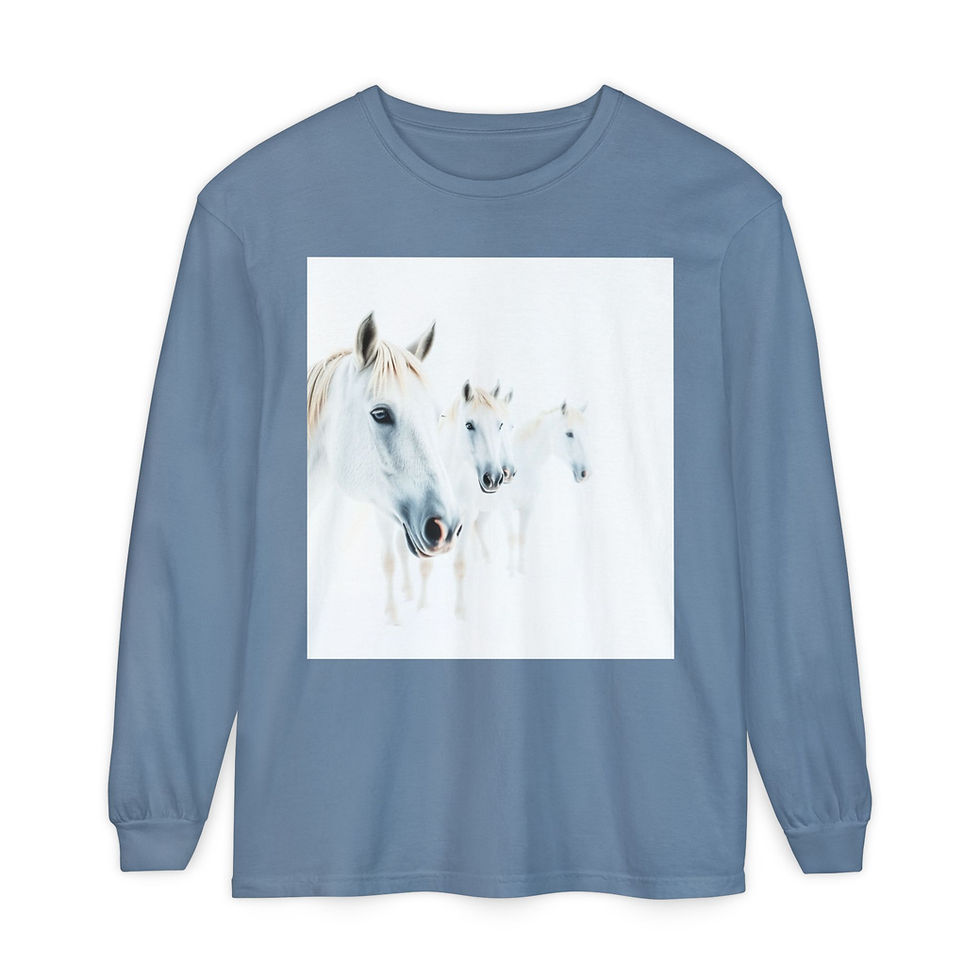 Thumbnail: Spirit Horses Collection Unisex Long Sleeve T-Shirt More Colors Available!