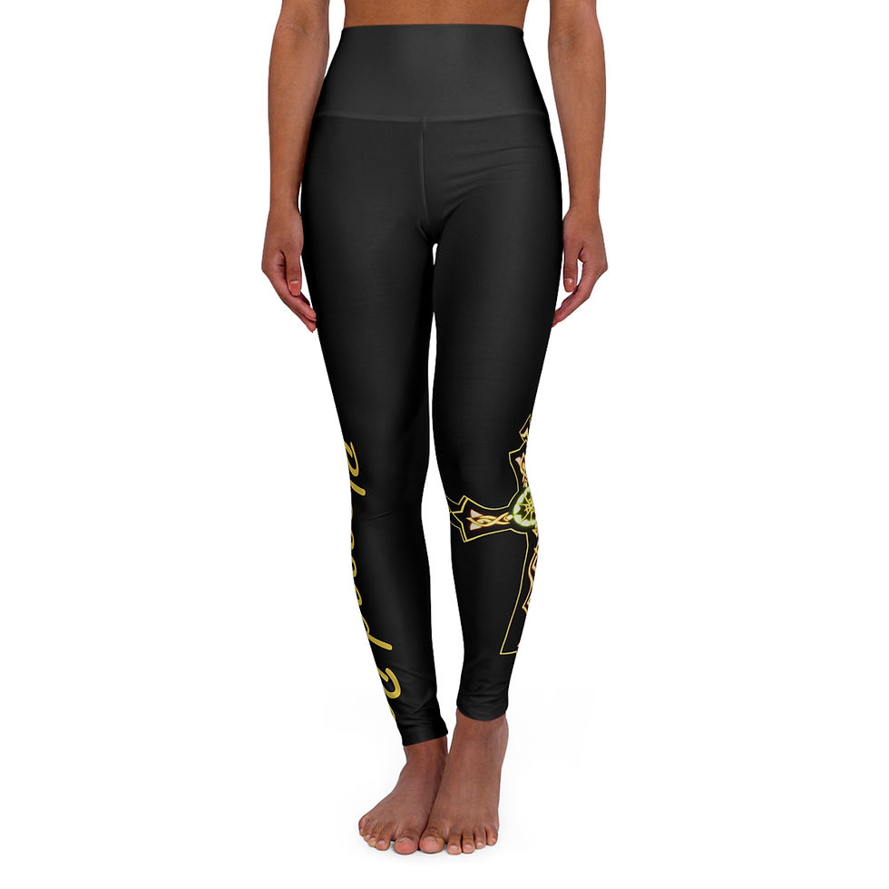 Thumbnail: Blessed Be Collection Custom High Waisted Yoga Leggings 