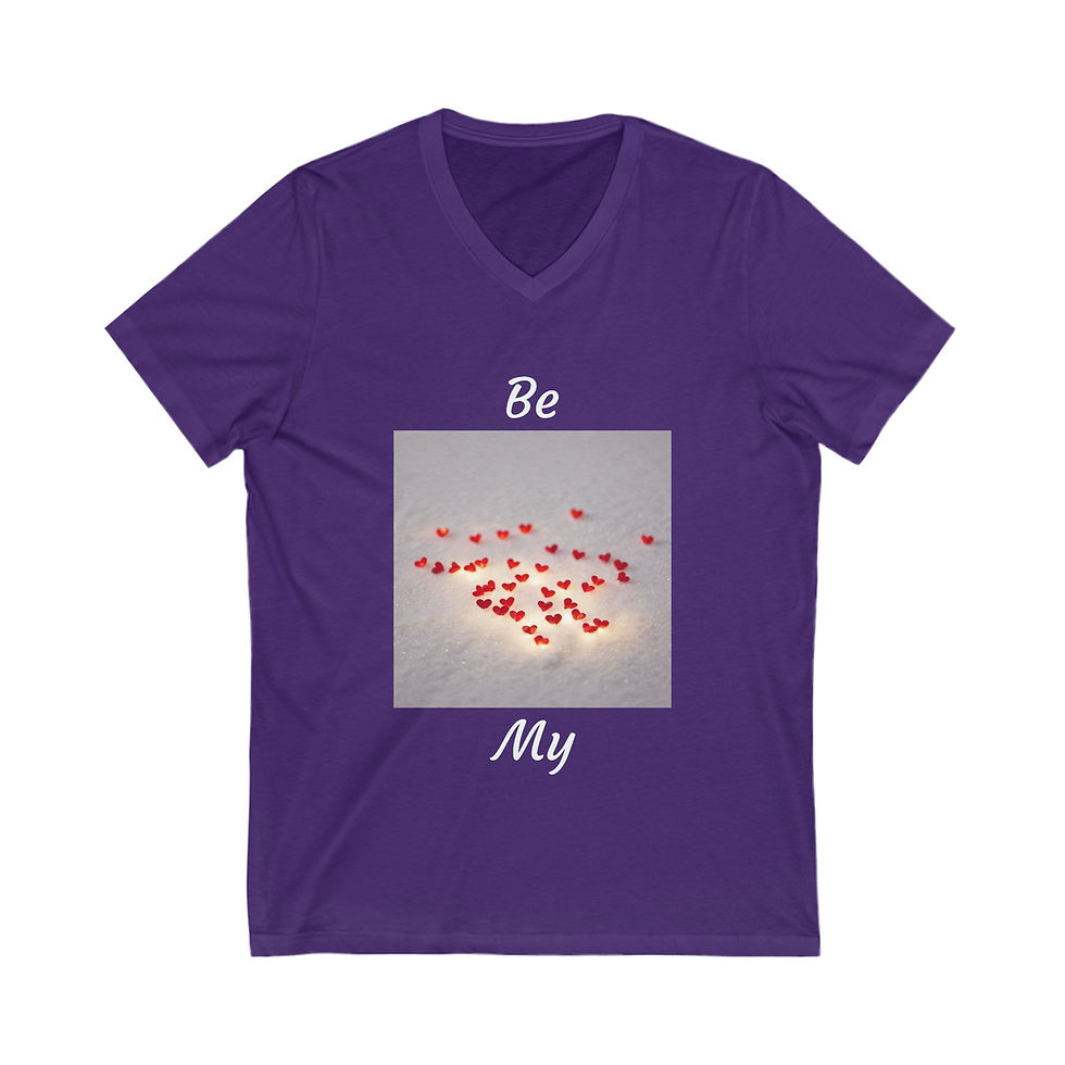 Thumbnail: Be My Valentine - Unisex Jersey Short Sleeve V-Neck Tee, More Colors  Available!