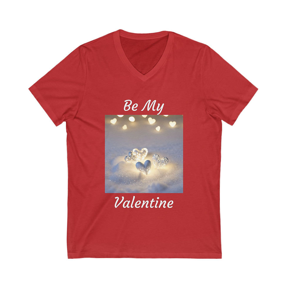 Thumbnail: Be My Valentine - Unisex Jersey Short Sleeve V-Neck Tee, More Colors  Available!