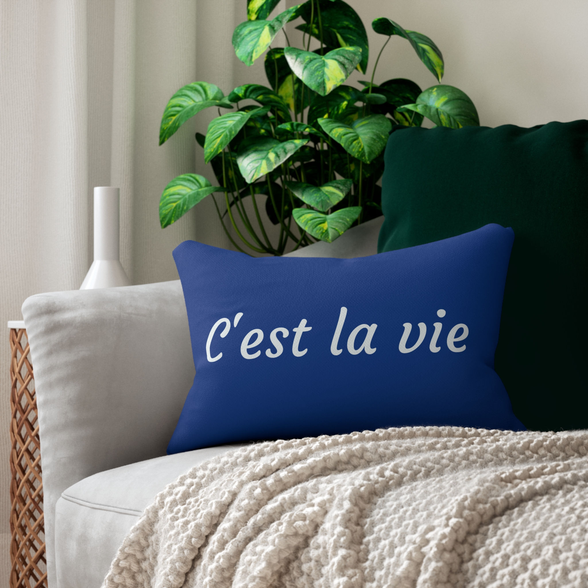 C'est la vie- Collection Spun Polyester Lumbar Pillow