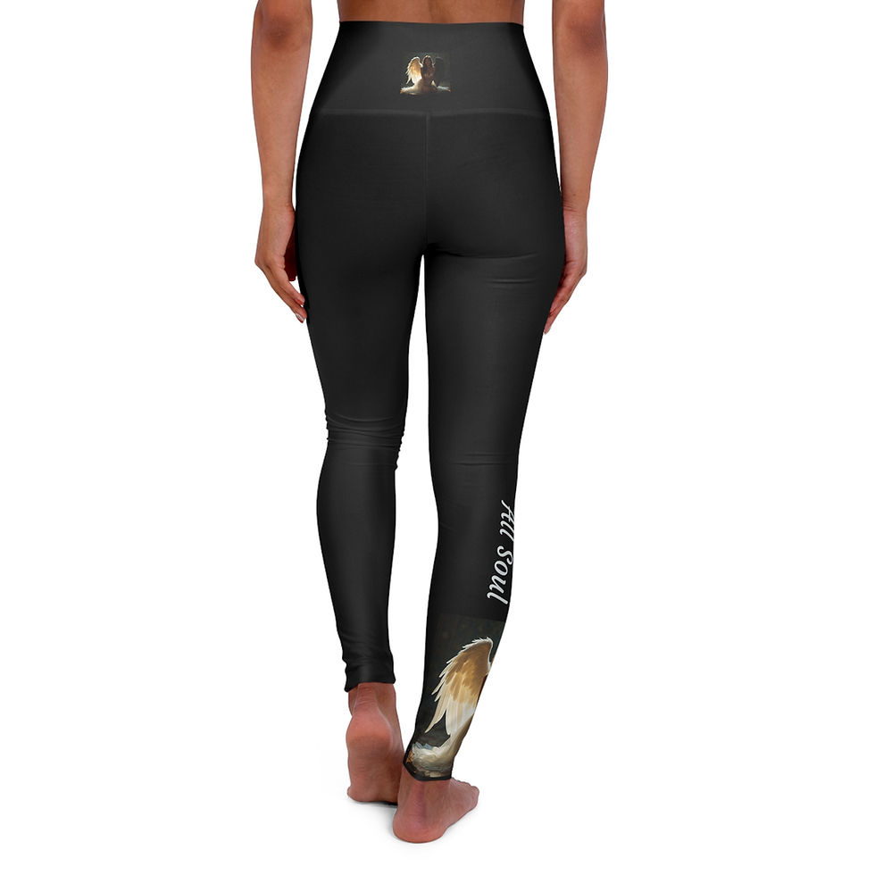 Thumbnail: Part Rebel Part Angel All Soul - Collection Custom High Waisted Yoga Leggings 