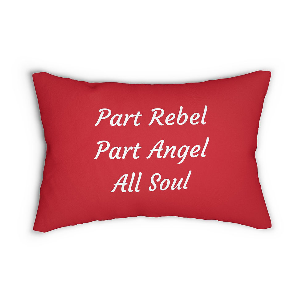 Thumbnail: Part Rebel Part Angel All Soul - Collection Spun Polyester Lumbar Pillow