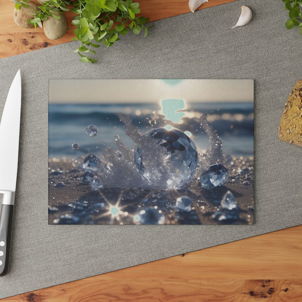Thumbnail:  Crystal Beach Splash Glass Cutting Board