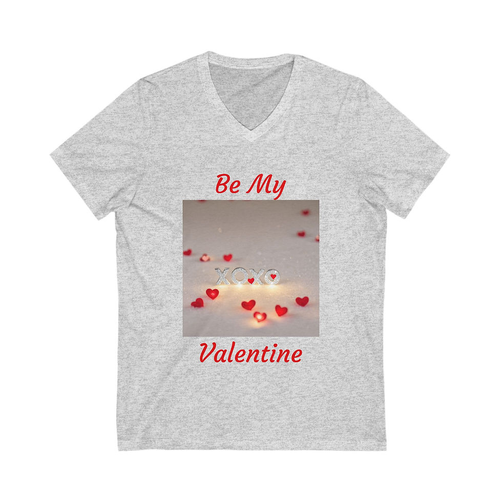 Thumbnail: Be My Valentine - Unisex Jersey Short Sleeve V-Neck Tee, More Colors  Available!