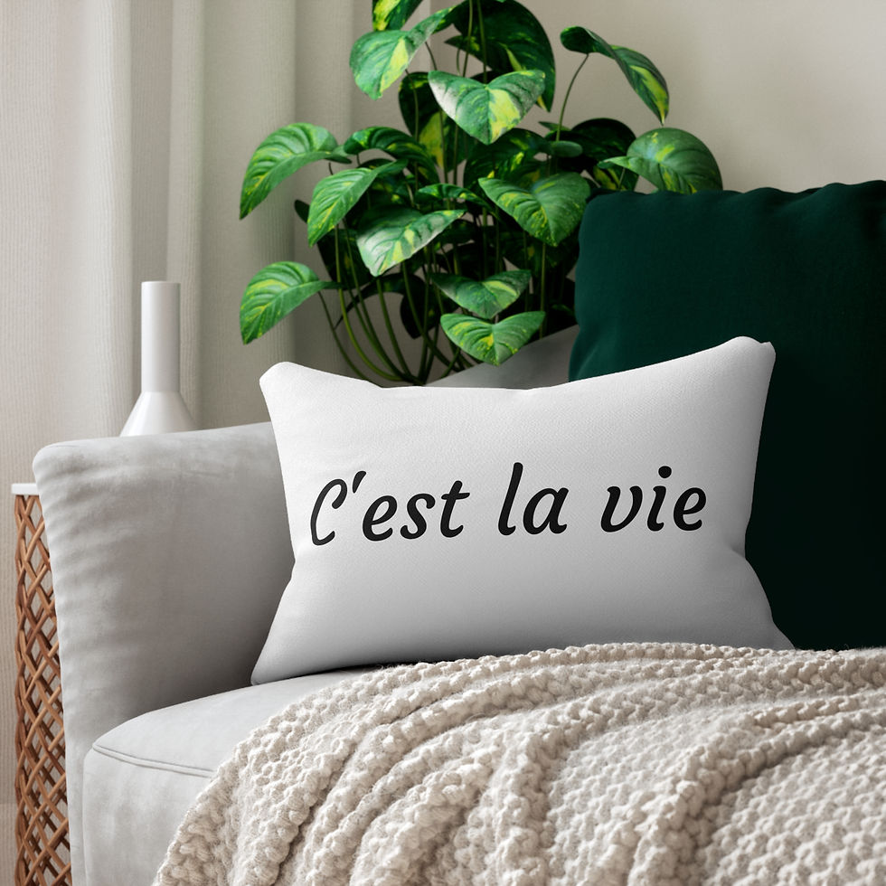 C'est la vie- Collection Spun Polyester Lumbar Pillow