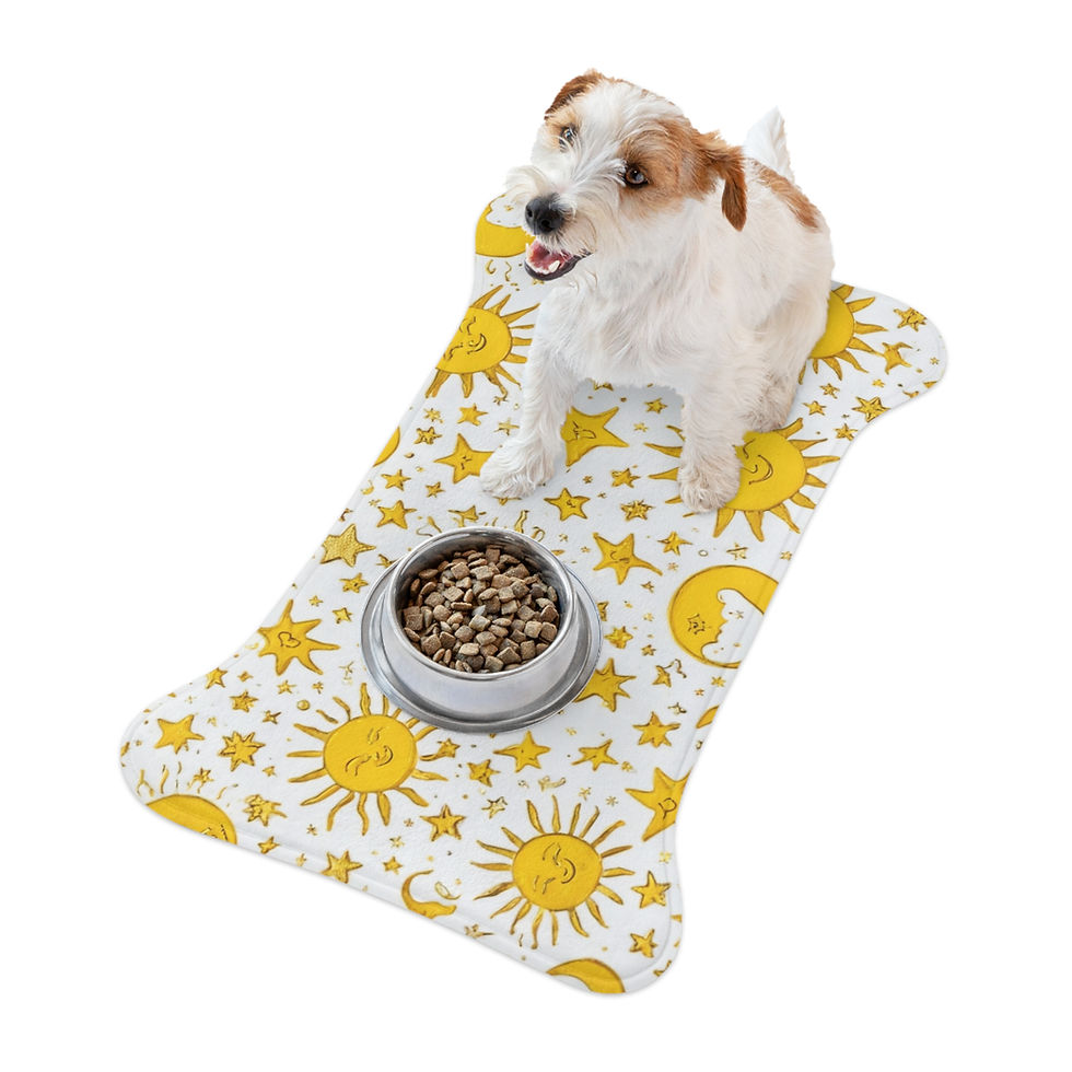 Thumbnail: Moon, Sun & Stars - Collection - Pet Feeding Mats, More Shapes Available!