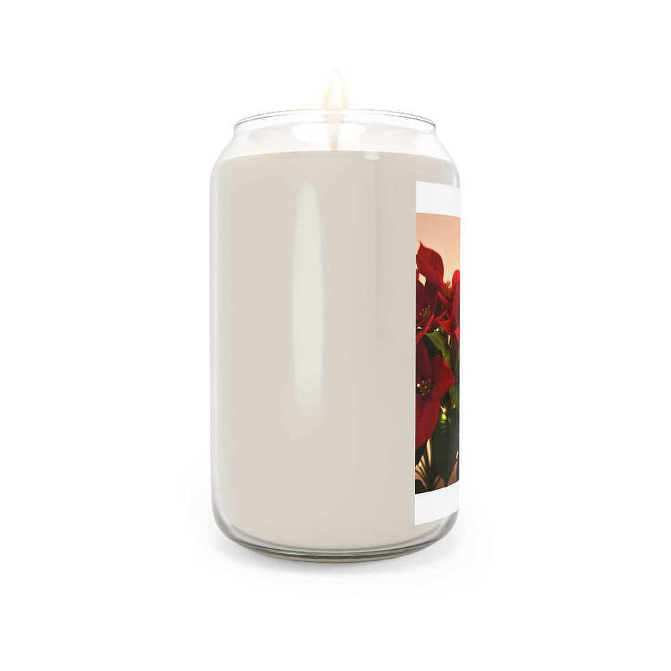 Thumbnail: Christmas Poinsettia Custom Scented Candle, 13.75oz