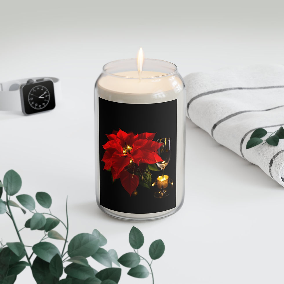 Thumbnail: Christmas Poinsettia Custom Scented Candle, 13.75oz