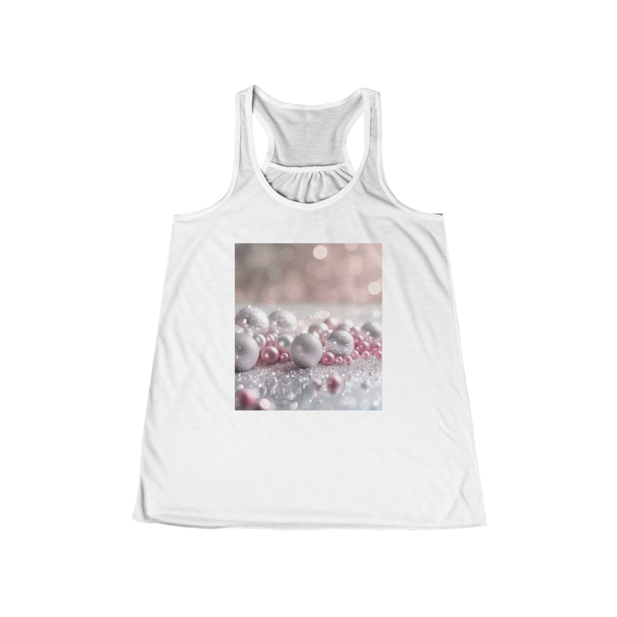 Pearls & Pink - Collection, Women's Flowy Racerback Tank