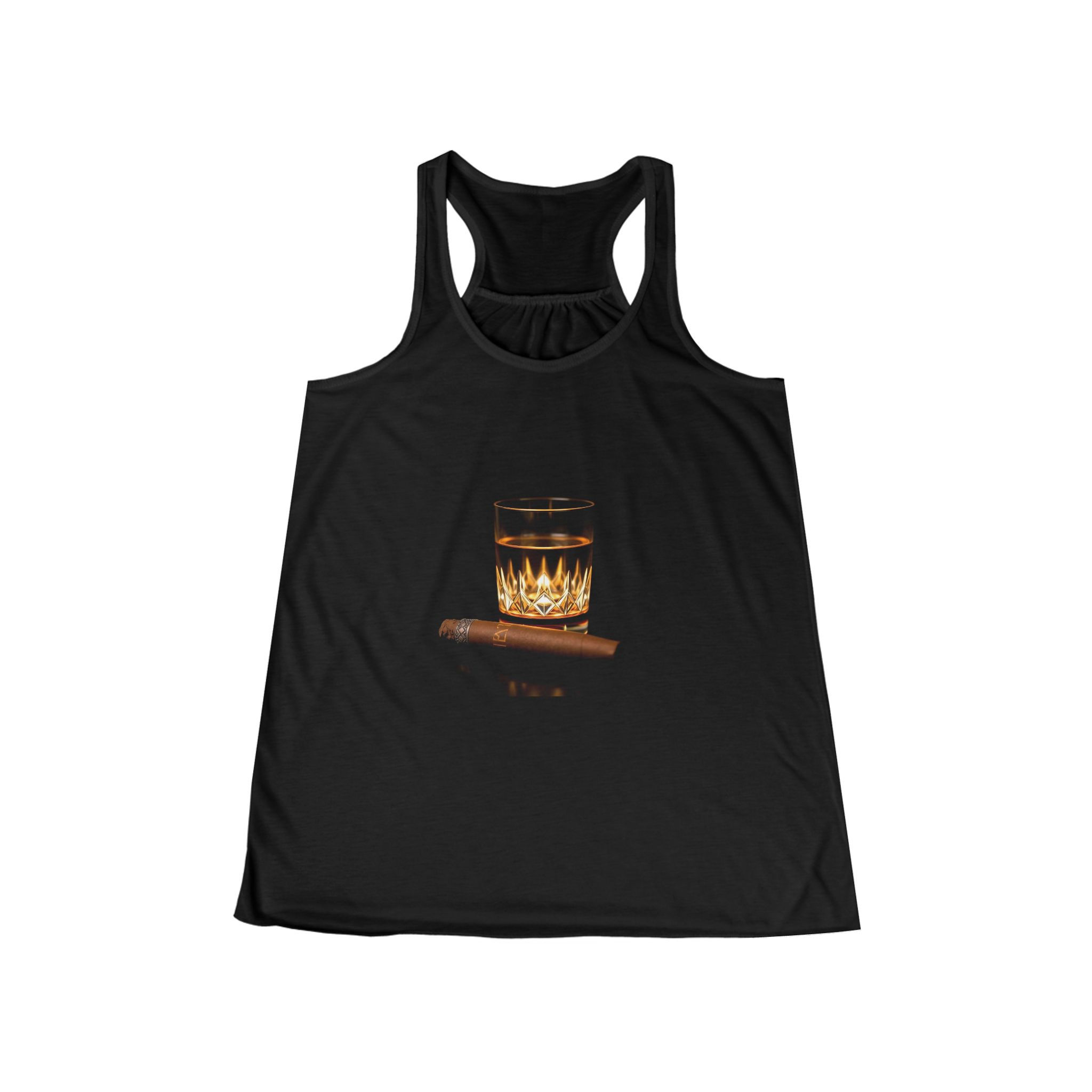 Whiskey & Cigar - Collection, Women's Flowy Racerback Tank