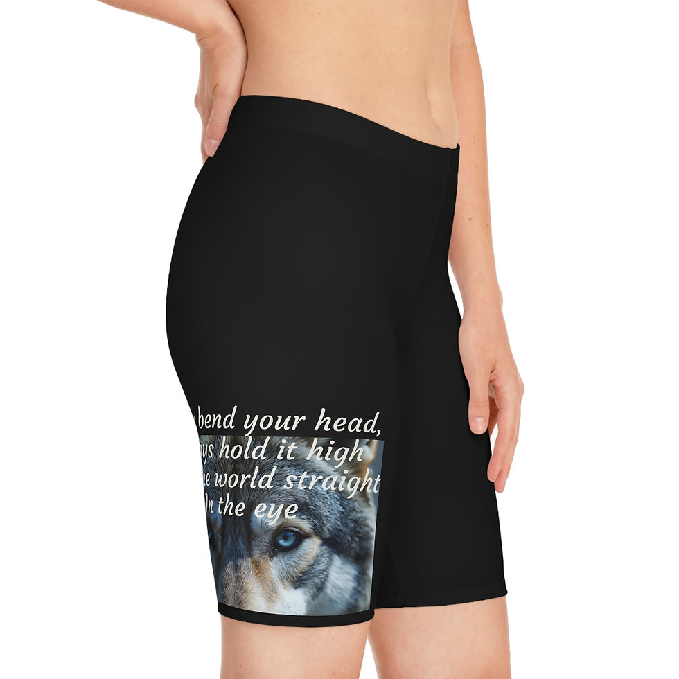 Wolf, Look the World Straight in the Eye - Bike Shorts (AOP)