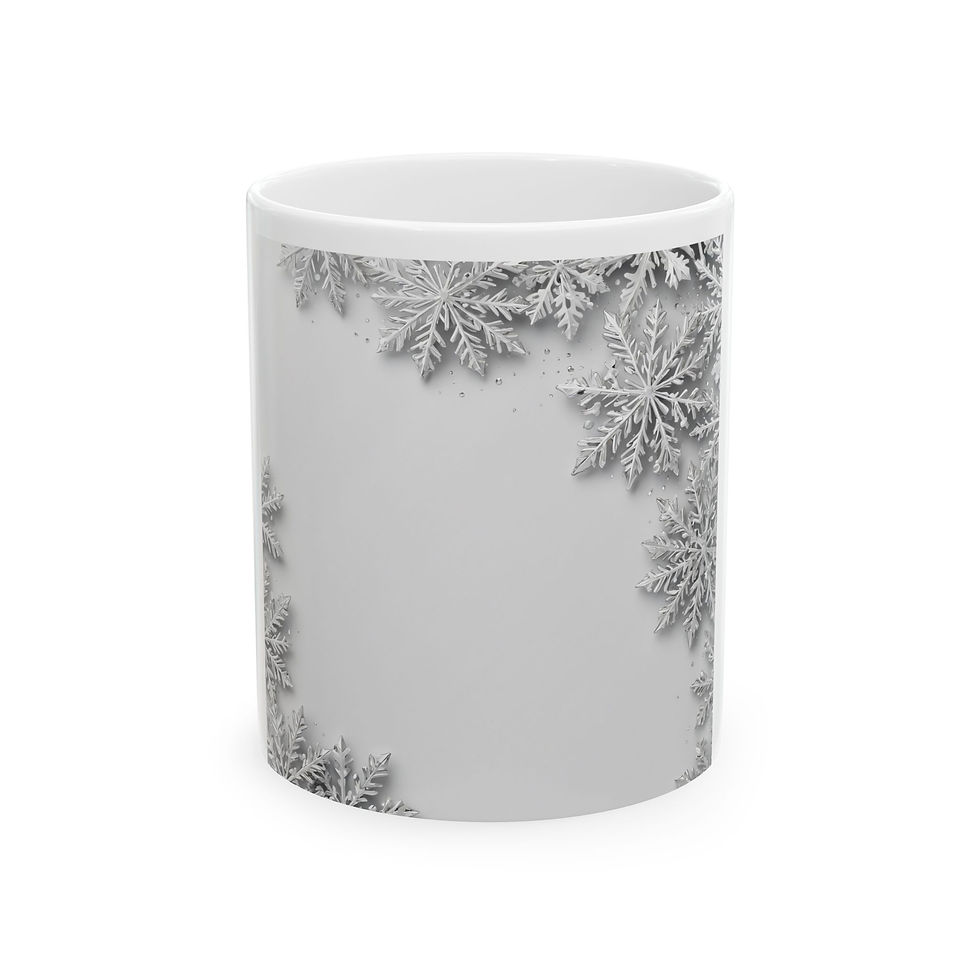 Silver Snowflakes - Ceramic Mug, (11oz, 15oz)