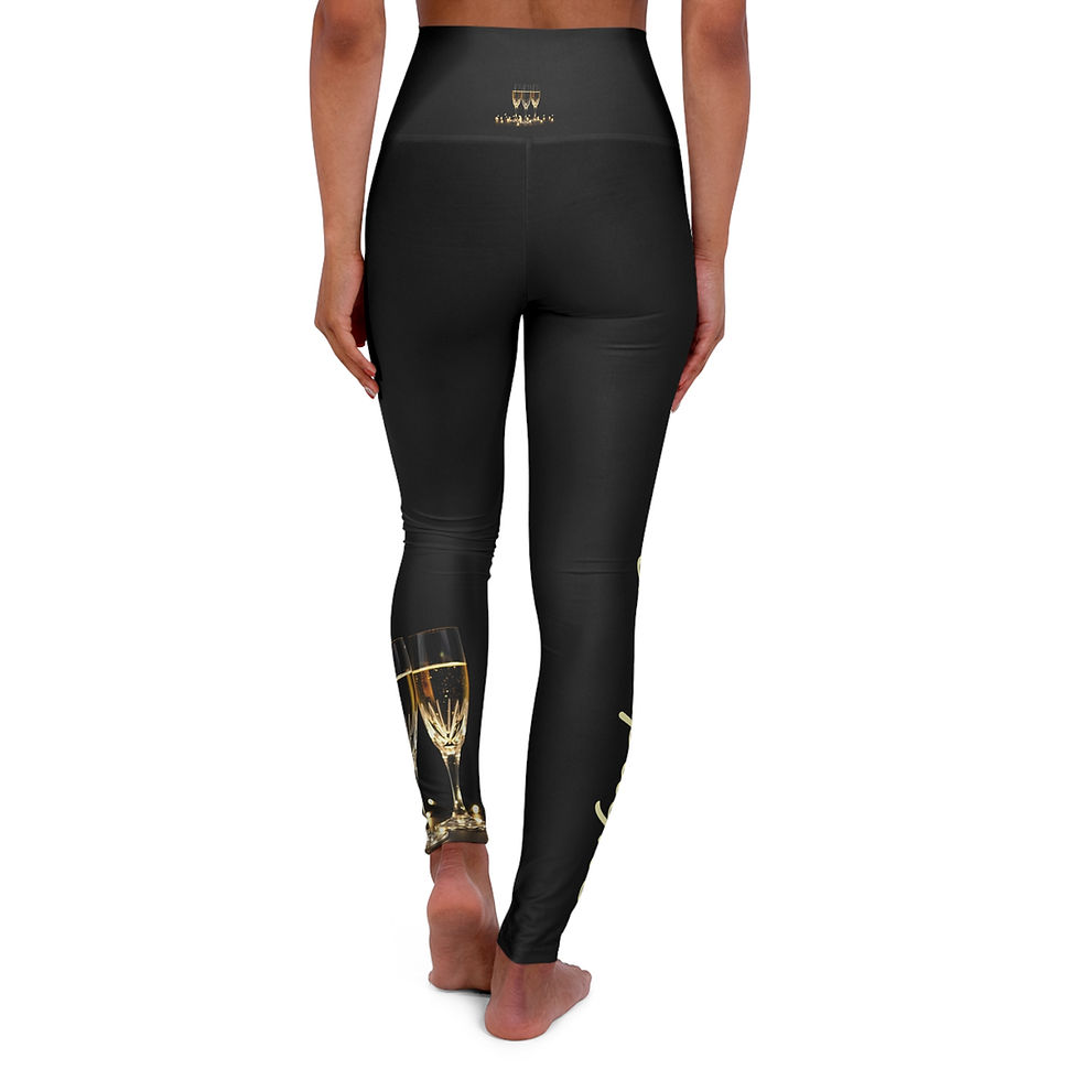 Thumbnail: Champagne, Cheers Collection Custom High Waisted Yoga Leggings 