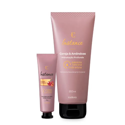 Combo Instance Cereja e Amêndoas: Hidratante 200ml + Hid. para as Mãos