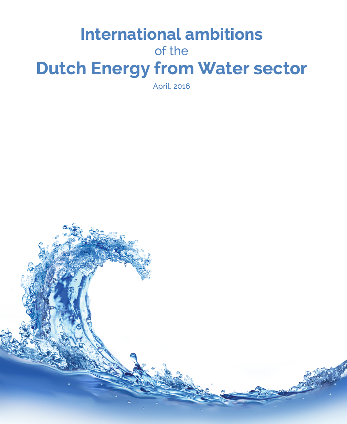 International ambition Dutch energy from water sector