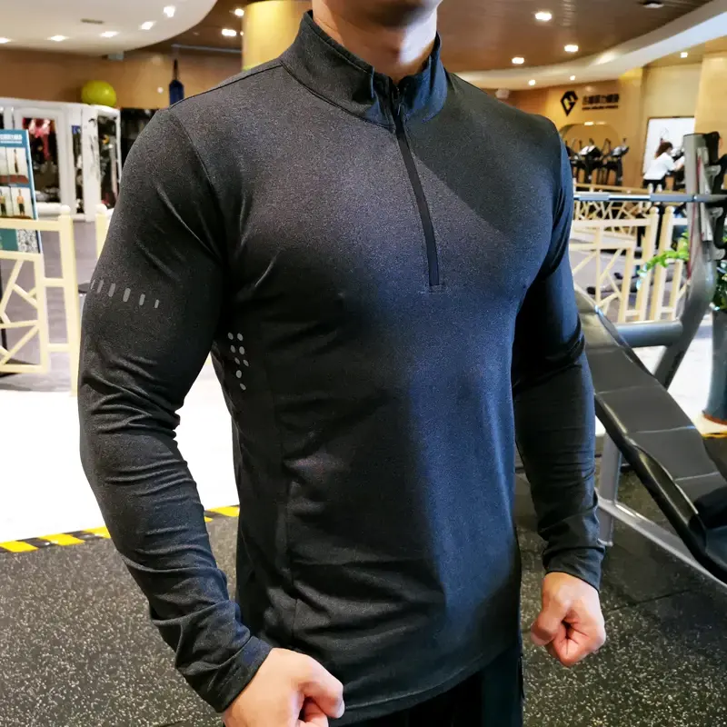 Thumbnail: Quick Dry Running Shirt Men T-shirt Long Sleeve Compression Shirts Gym T-shirt F