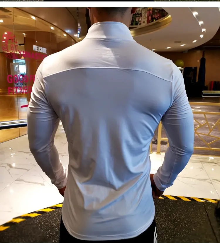 Thumbnail: Quick Dry Running Shirt Men T-shirt Long Sleeve Compression Shirts Gym T-shirt F