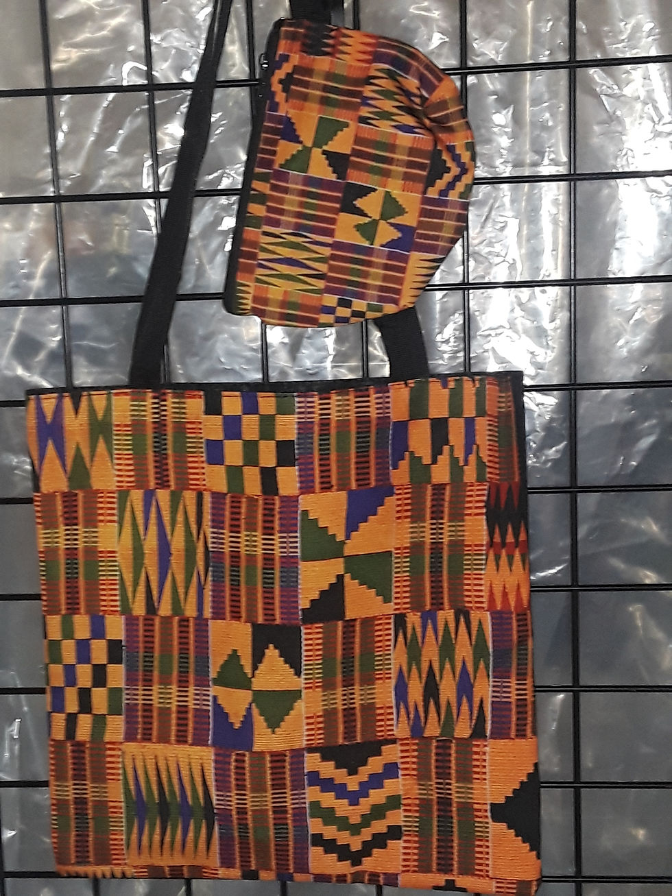 Thumbnail: African Print Shoulder Tote and Cosmetic Bag
