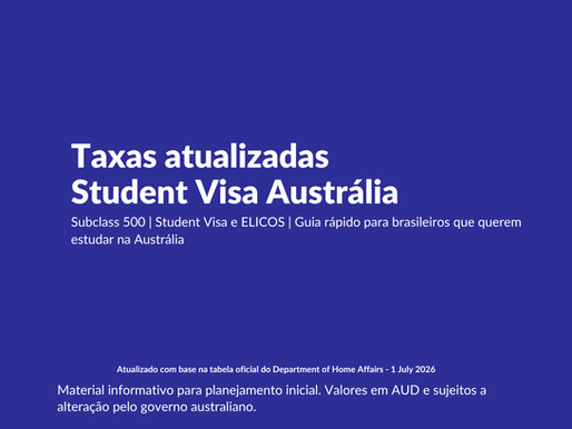 Taxas Atualizadas - Student Visa 2026