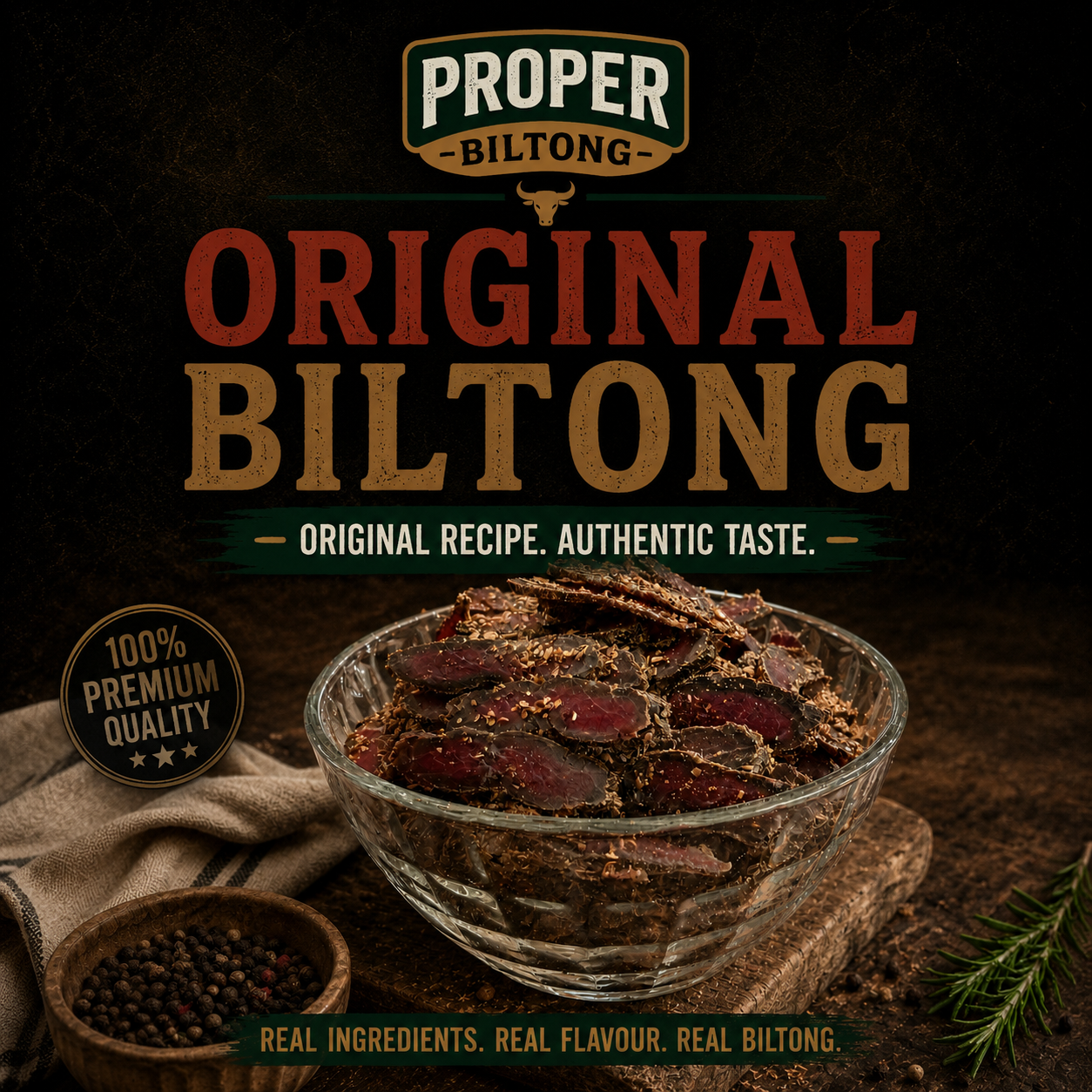 Classic Biltong 90g, the original flavour.
