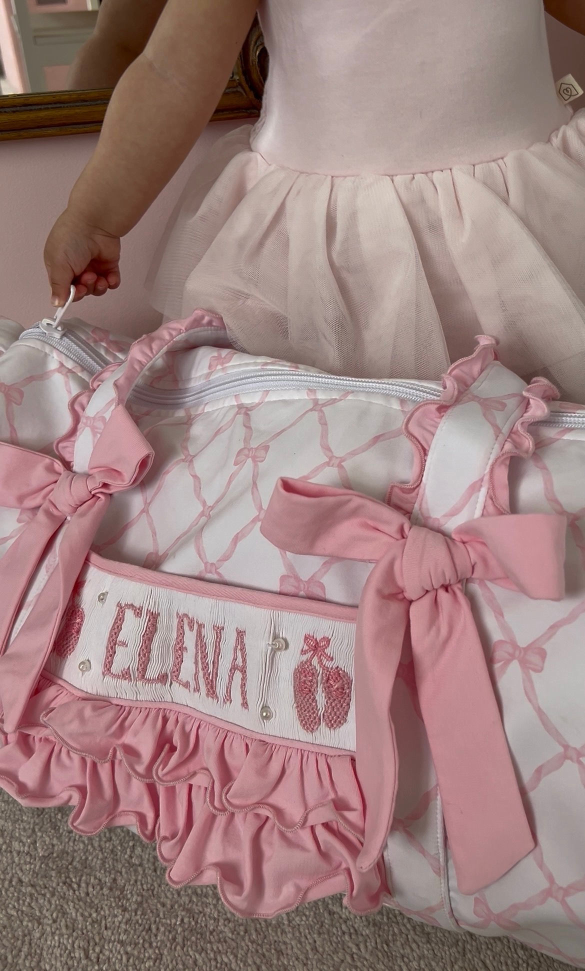PETITE BALLERINE CUSTOM SMOCKED DUFFLE BAG