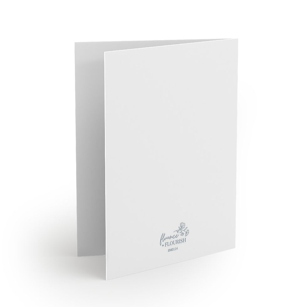 Thumbnail: Back of white mother's day greeting card on white background.