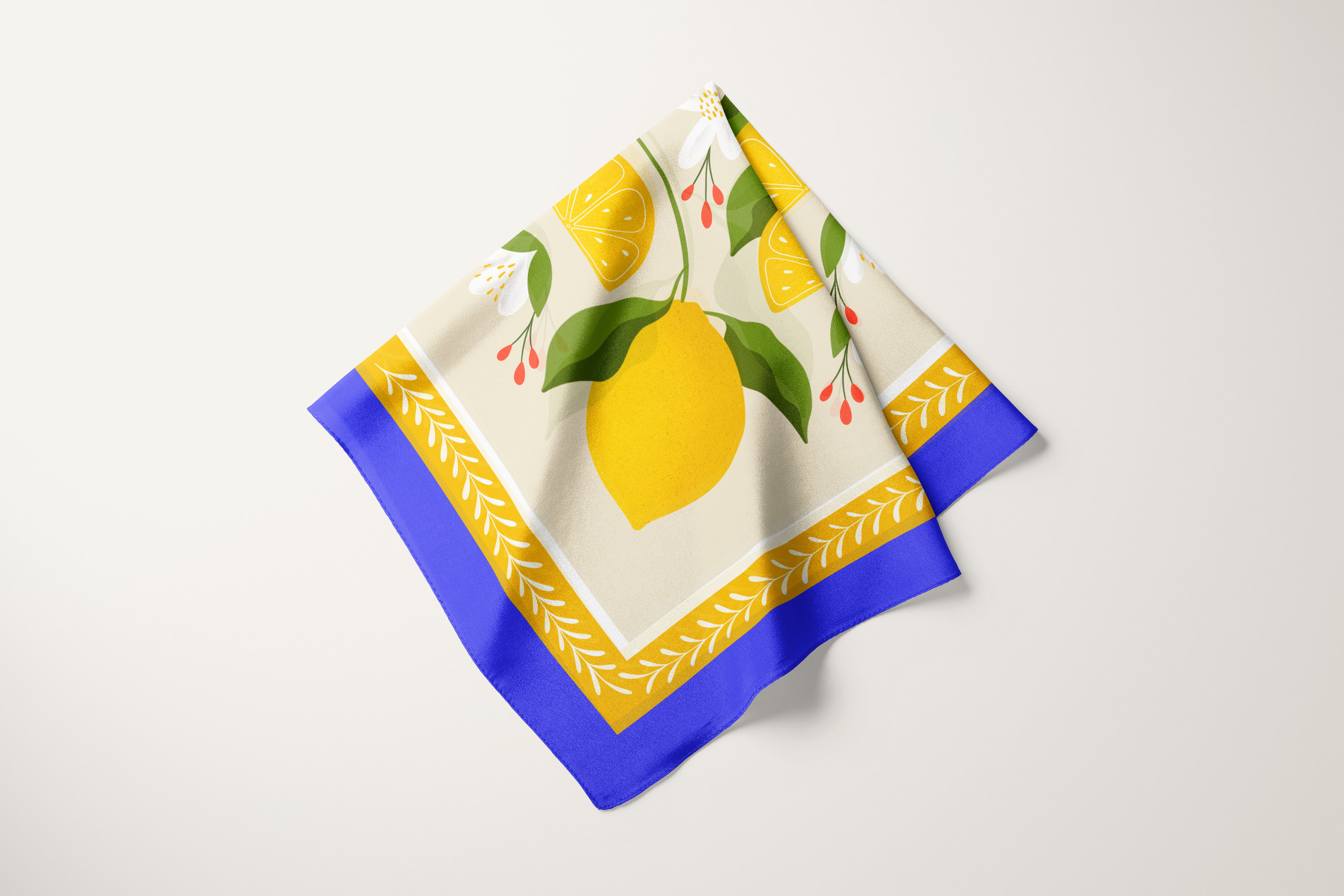 Limónes Frescas Square Silk Scarf