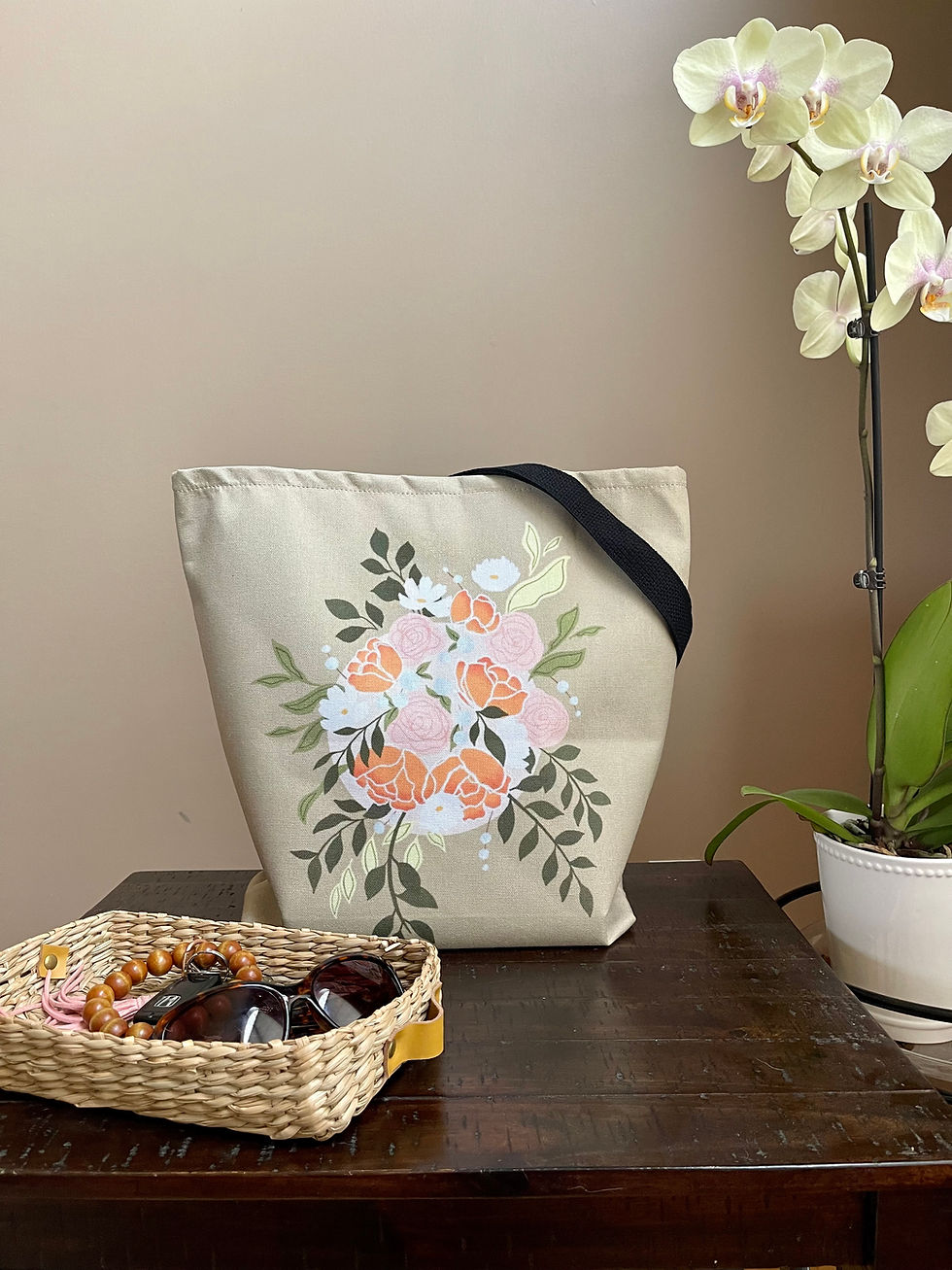 Thumbnail: Green Farmer's Market Bouquet Tote Bag