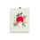 Thumbnail: Red pomegranate painting with green leaves and white and pink flowers on cream background with black clip.