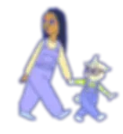 bahb the sheep and siesta holdin hands and walking