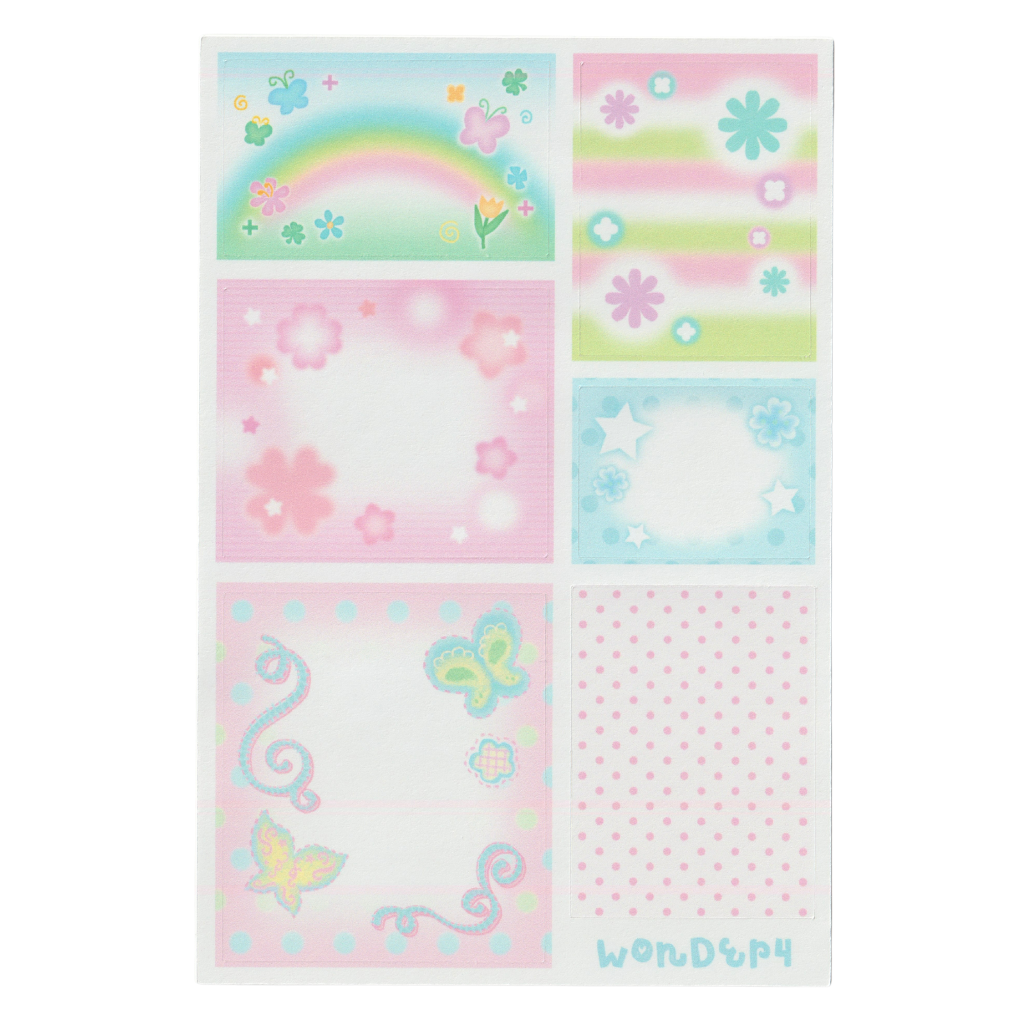 rainbow meadow memo sticker sheet