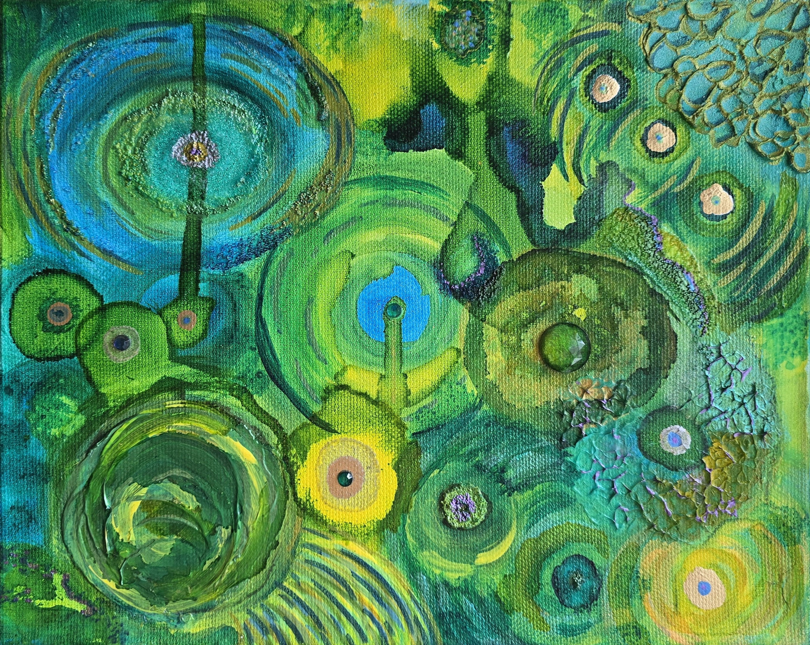 Untitled (Green), Mixed Media, 8x10