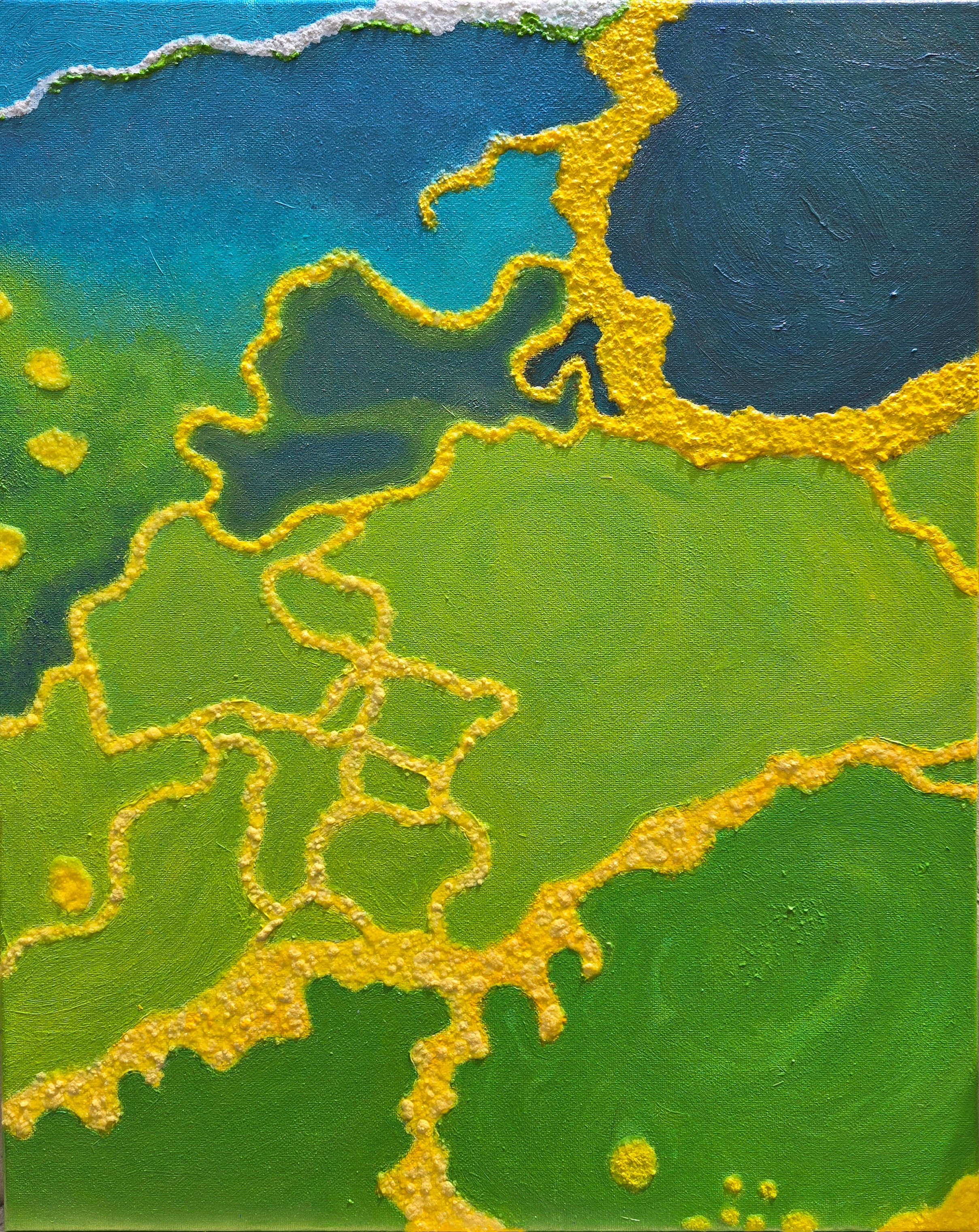Dreaming of Seeing Hottest, Lowest Point on Earth, Mixed Media, 16x20