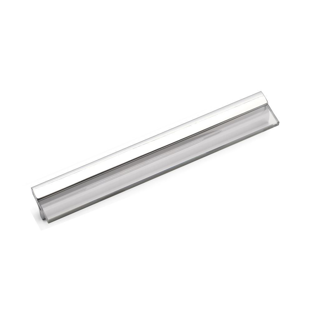 BARBICAN, Glass Pull Handle, 256mm Centres, Chrome / Clear Glass