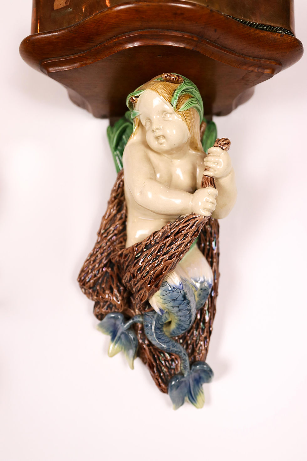 Thumbnail: Pair of Minton Majolica Wall Brackets