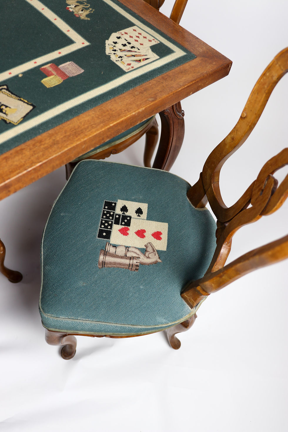 Thumbnail: French Style Card Table and Four Chairs