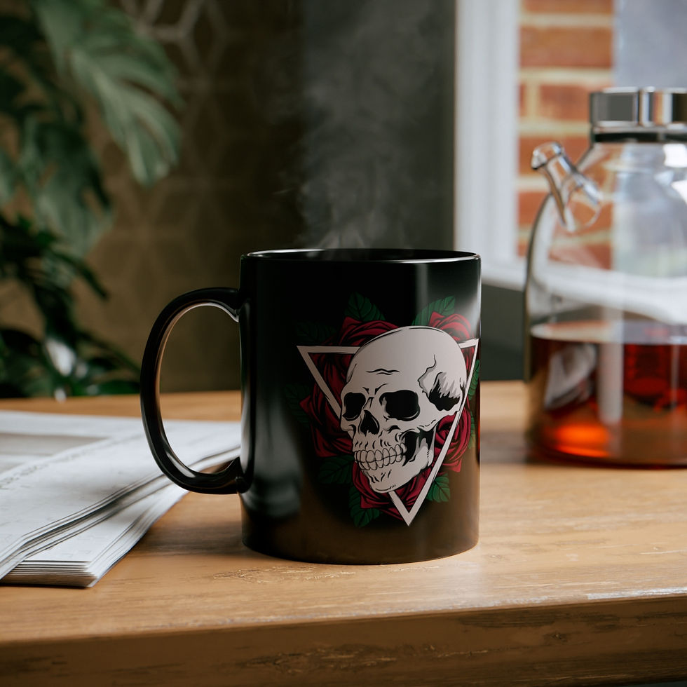 Miniatură: Dreamy Skull Black Mug