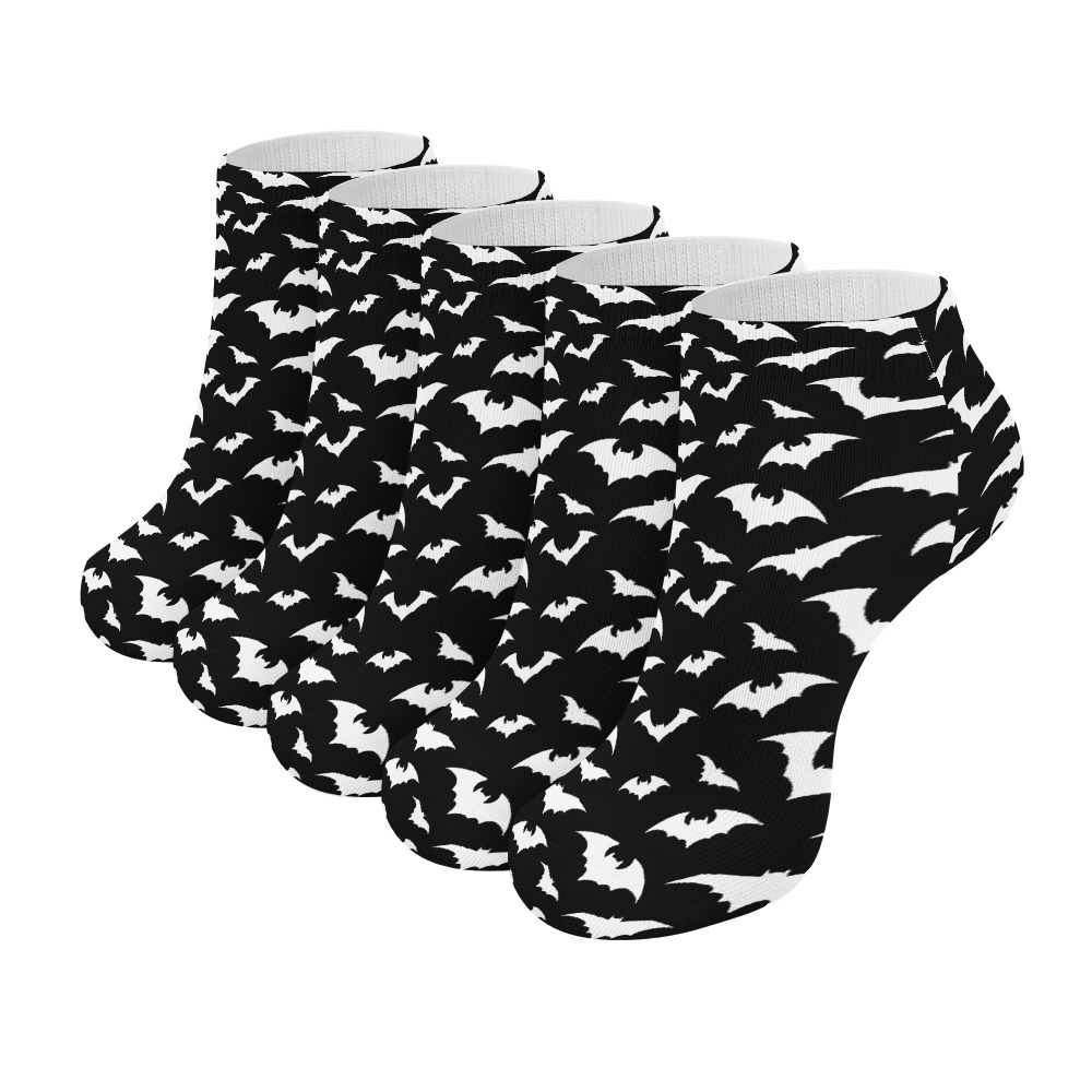 Set of Five Pairs of Bat-themed Socks