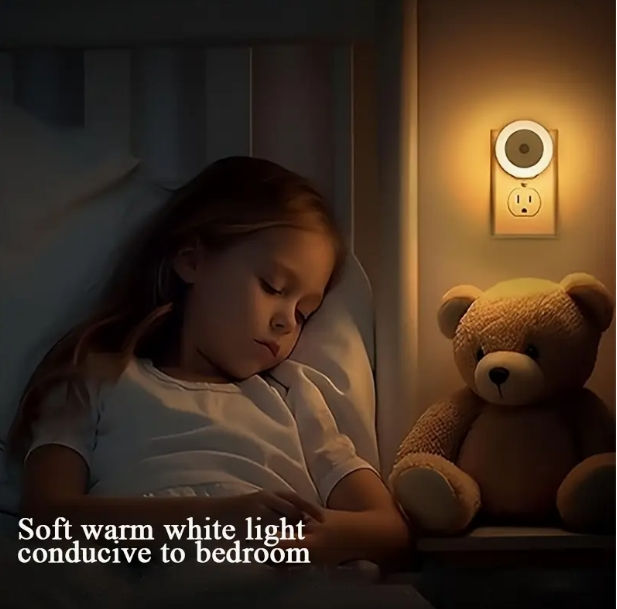 Thumbnail: 2pcs plug-in light-controlled sensor smart night light with dusk-to-dawn sensor
