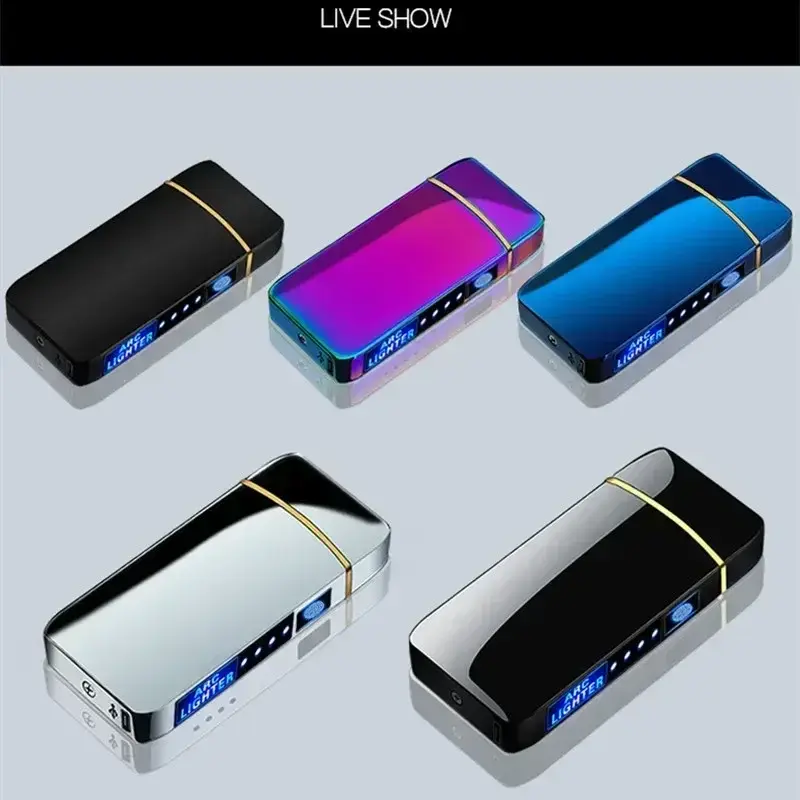 Thumbnail: Electric Windproof Metal Lighter Double Arc Flameless Plasma