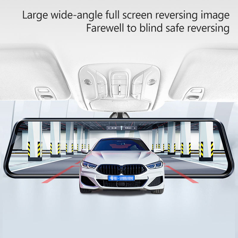 Thumbnail: 10-inch Car Touch Screen Video Recorder Rearview mirror And Dash Cam